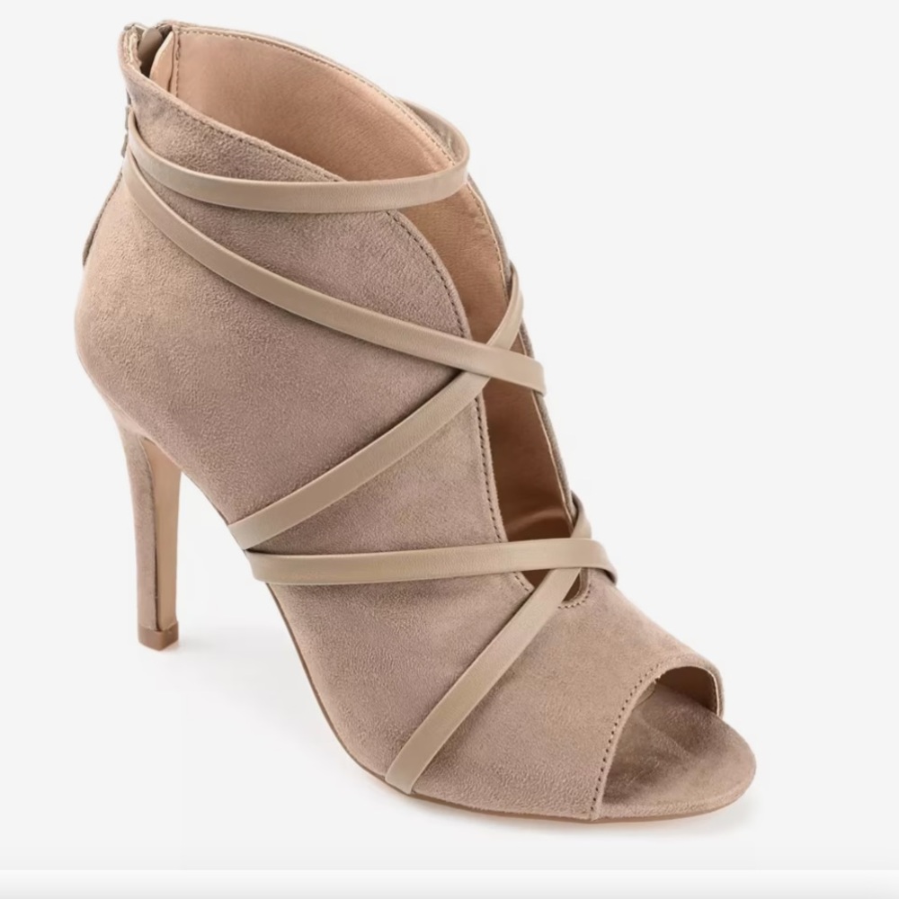 NWT JOURNEE HEELED OPEN TOE ANKLE BOOT 10M - Picture 2 of 10
